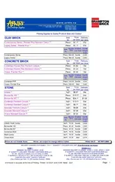 Brampton Masonry Price Sheet